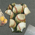 Baseballs On Field Print Men's Bodysuit