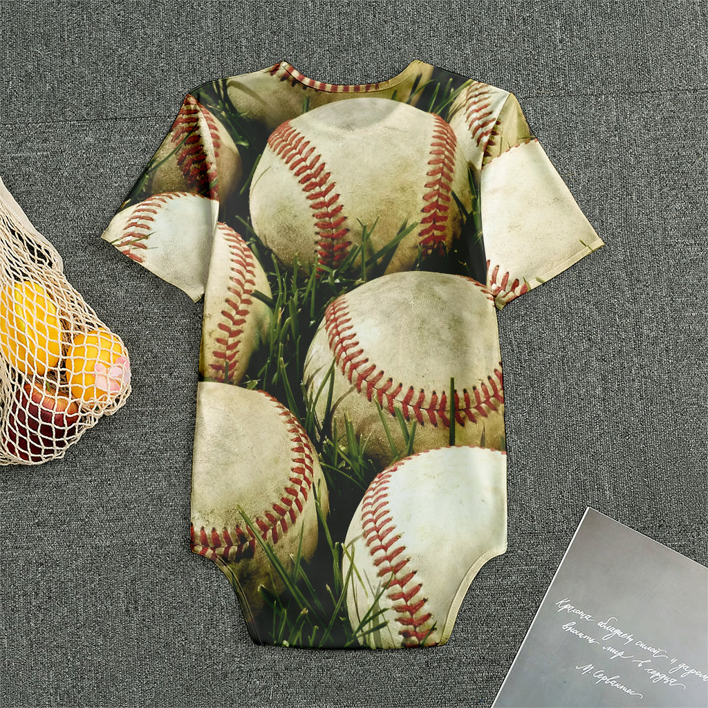 Baseballs On Field Print Men's Bodysuit
