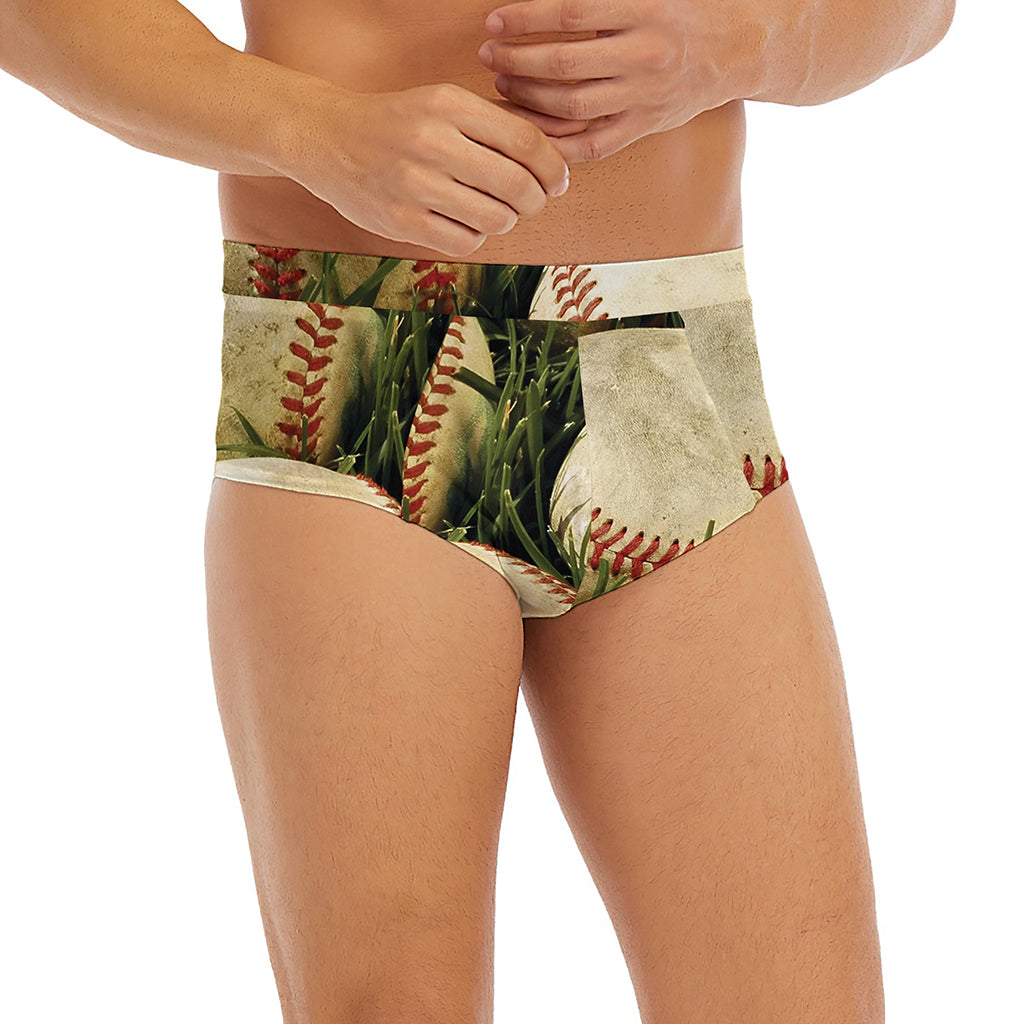 Baseballs On Field Print Men's Briefs
