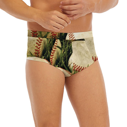 Baseballs On Field Print Men's Briefs