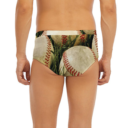 Baseballs On Field Print Men's Briefs