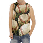 Baseballs On Field Print Men's Fitness Tank Top