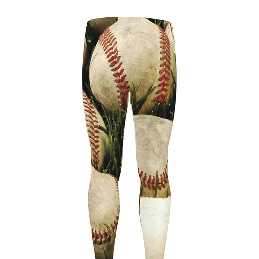 Baseballs On Field Print Men's leggings
