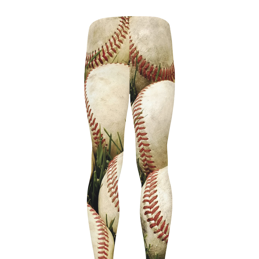 Baseballs On Field Print Men's leggings