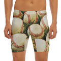 Baseballs On Field Print Men's Long Boxer Briefs