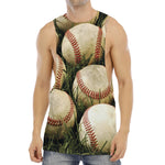 Baseballs On Field Print Men's Muscle Tank Top
