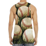 Baseballs On Field Print Men's Muscle Tank Top