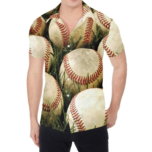 Baseballs On Field Print Men's Shirt