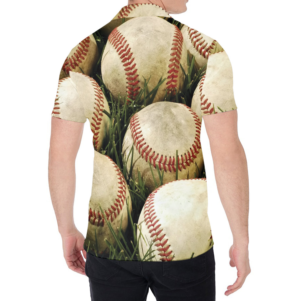 Baseballs On Field Print Men's Shirt