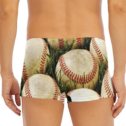 Baseballs On Field Print Men's Short Boxer Briefs