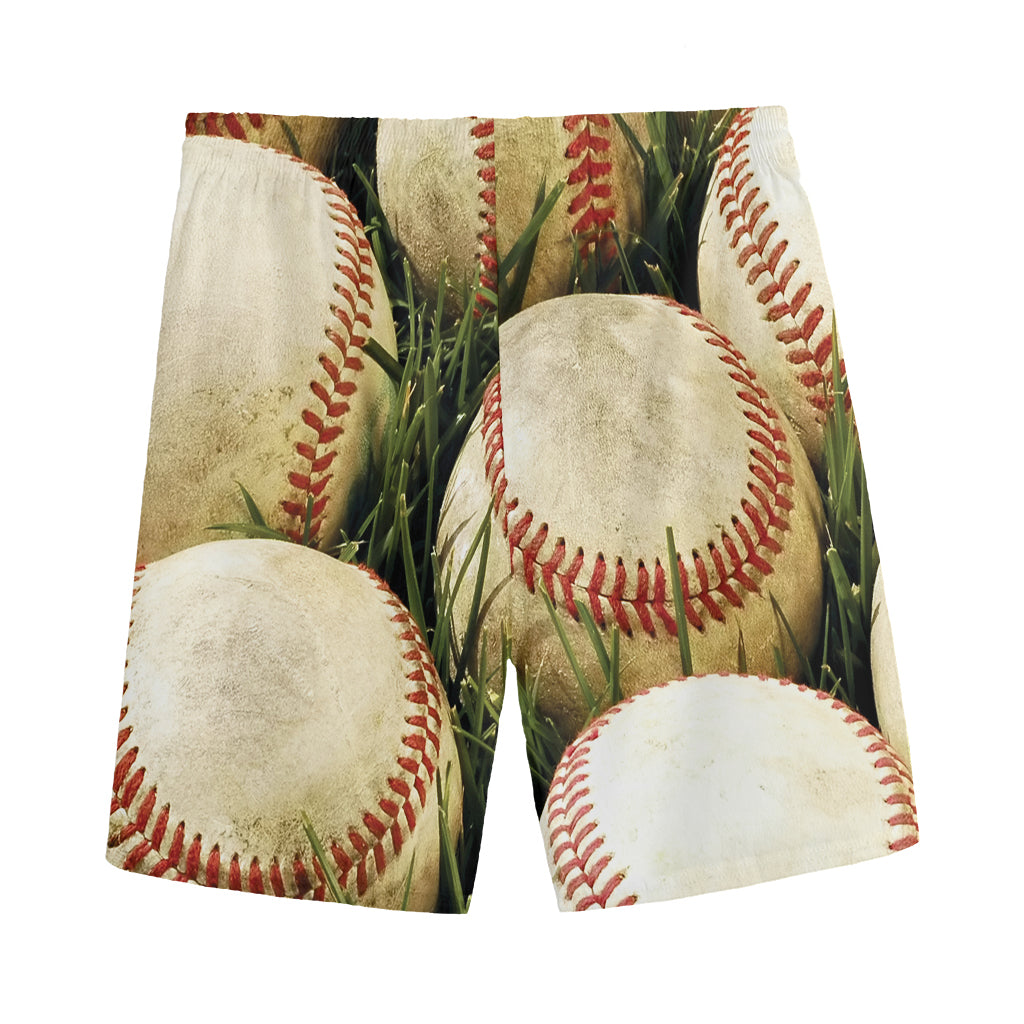 Baseballs On Field Print Men's Sports Shorts