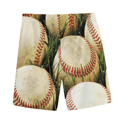 Baseballs On Field Print Men's Sports Shorts