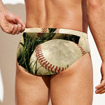 Baseballs On Field Print Men's Swim Briefs