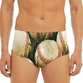 Baseballs On Field Print Men's Triangle Swim Briefs