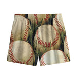 Baseballs On Field Print Mesh Shorts