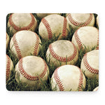 Baseballs On Field Print Mouse Pad