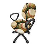 Baseballs On Field Print Office Chair Cover