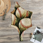 Baseballs On Field Print One Shoulder Bodysuit