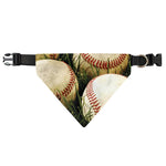 Baseballs On Field Print Over The Collar Dog Bandana