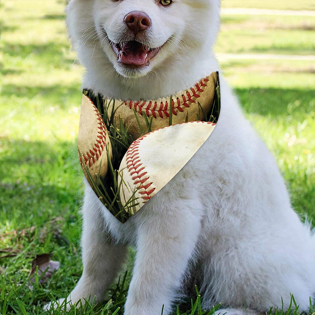 Baseballs On Field Print Over The Collar Dog Bandana