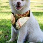 Baseballs On Field Print Over The Collar Dog Bandana