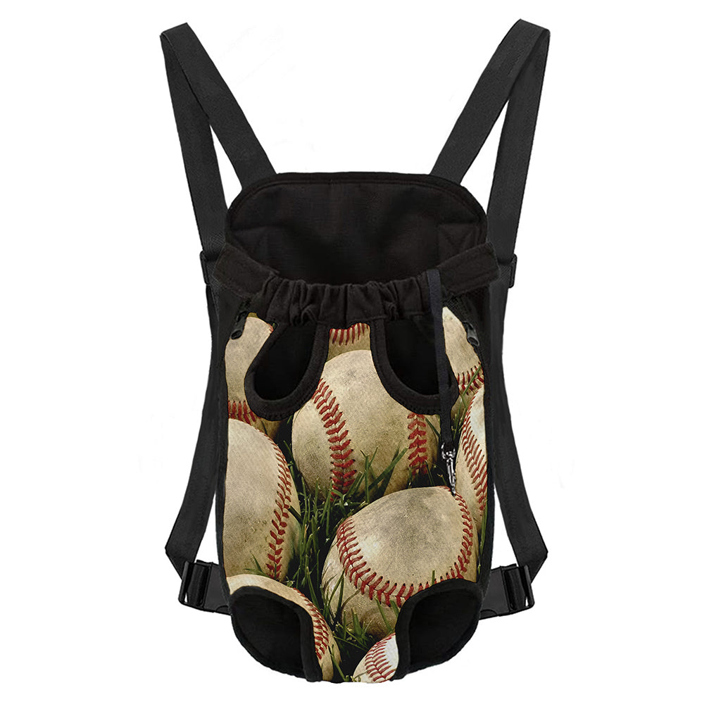 Baseballs On Field Print Pet Carrier Backpack