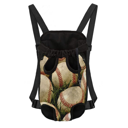 Baseballs On Field Print Pet Carrier Backpack