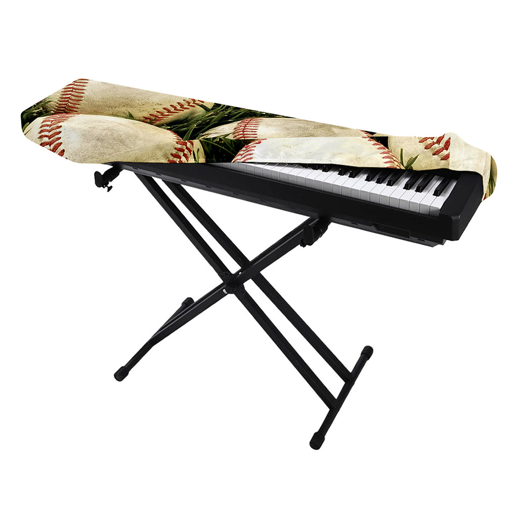 Baseballs On Field Print Piano Keyboard Cover
