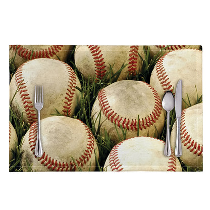 Baseballs On Field Print Placemat
