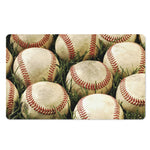 Baseballs On Field Print Polyester Doormat