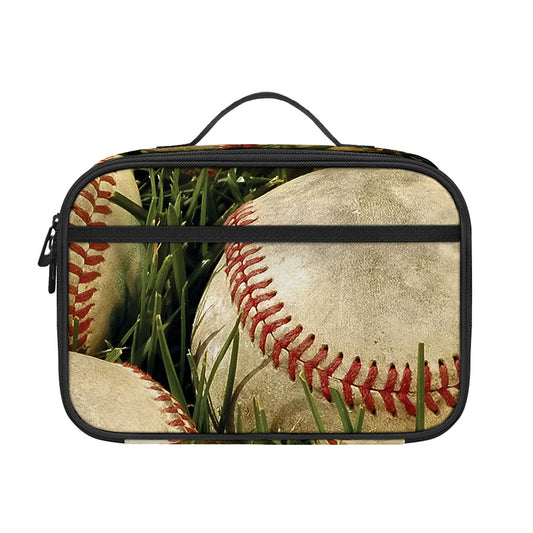 Baseballs On Field Print Portable Lunch Bag