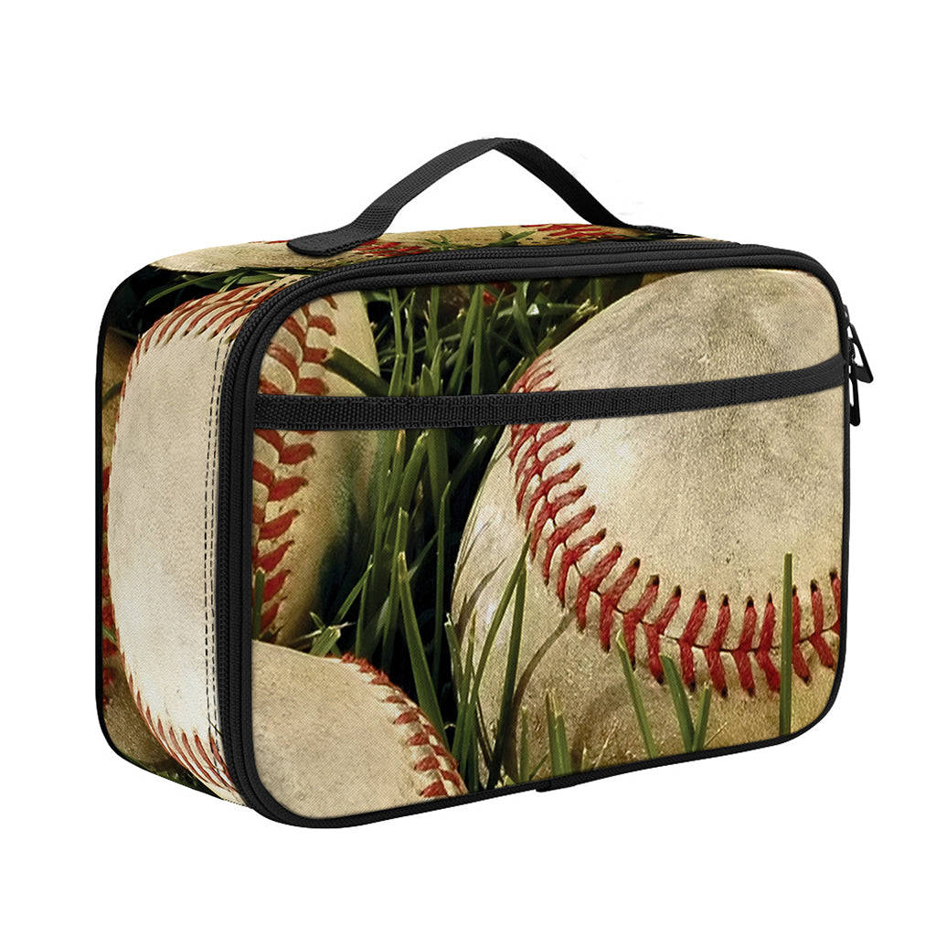 Baseballs On Field Print Portable Lunch Bag