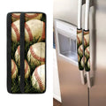 Baseballs On Field Print Refrigerator Handle Covers