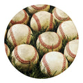 Baseballs On Field Print Round Blanket