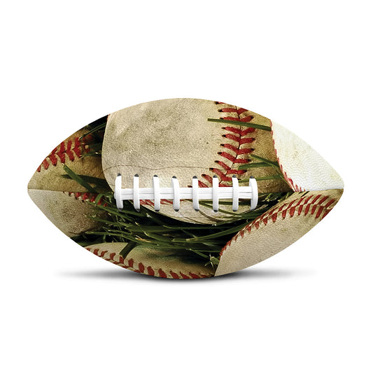 Baseballs On Field Print Rugby Ball