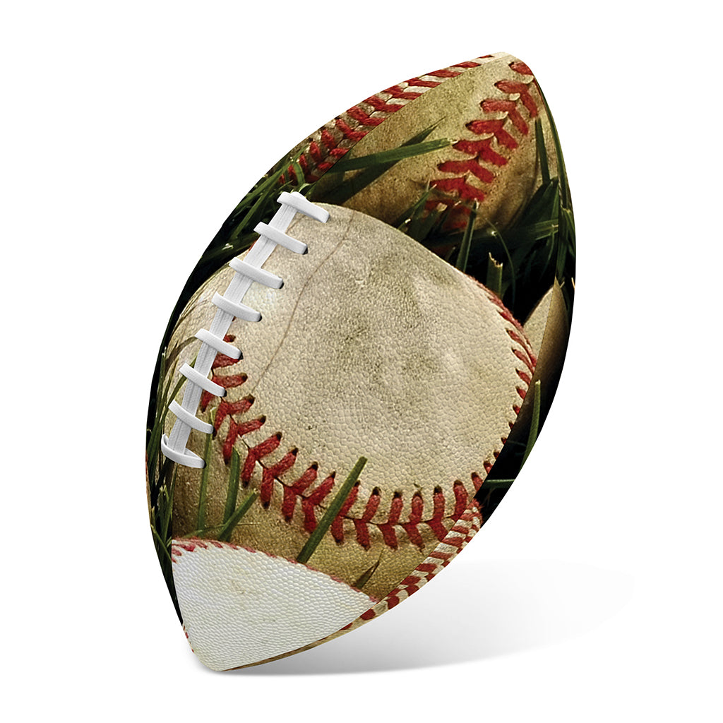 Baseballs On Field Print Rugby Ball