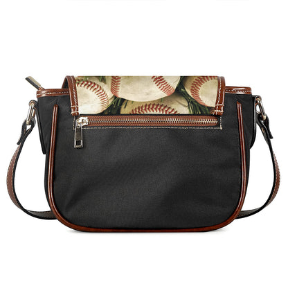 Baseballs On Field Print Saddle Bag