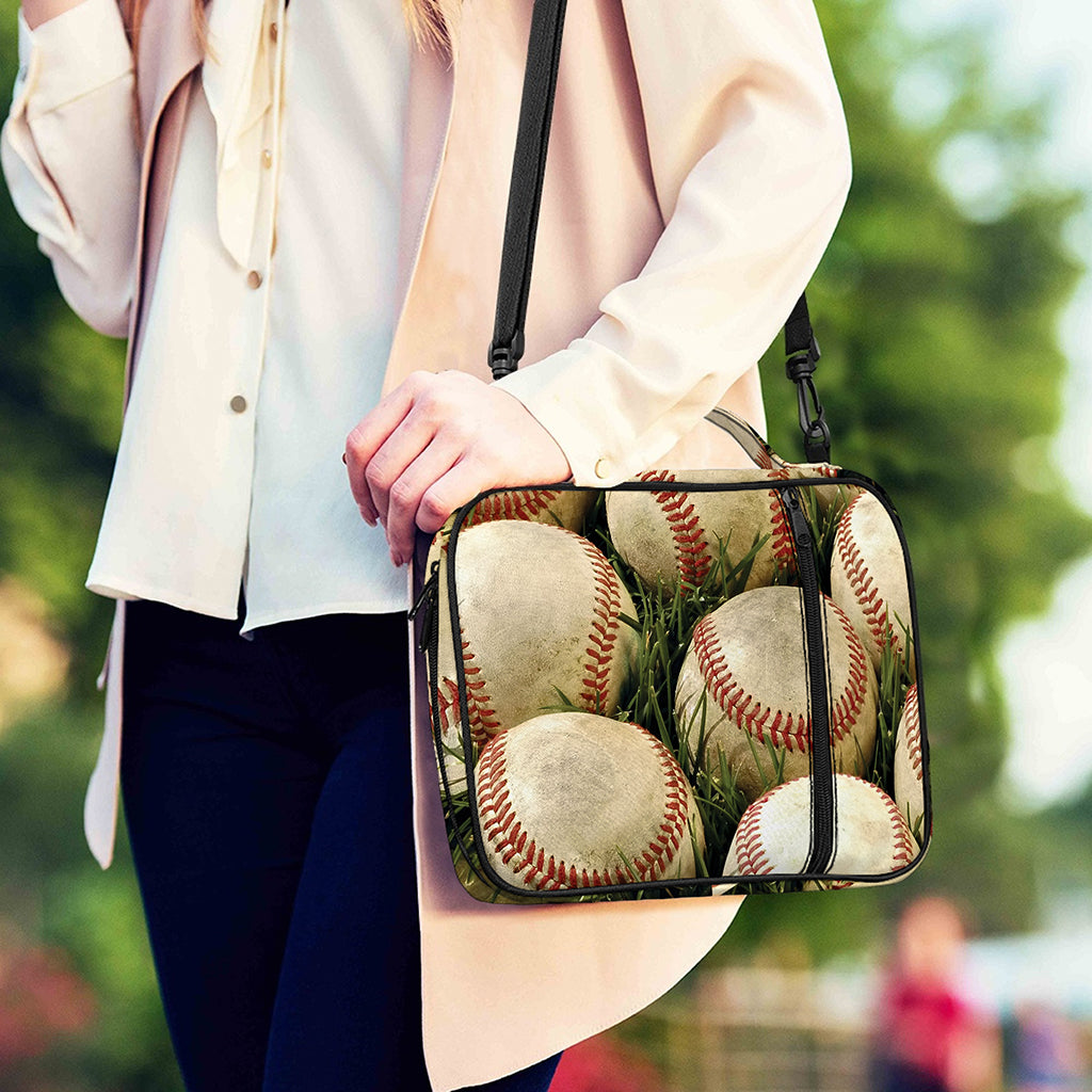 Baseballs On Field Print Shoulder Strap Bible Bag