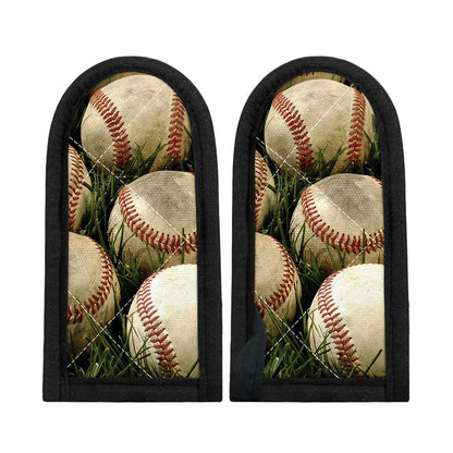 Baseballs On Field Print Skillet Handle Cover