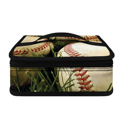 Baseballs On Field Print Small Lunch Bag
