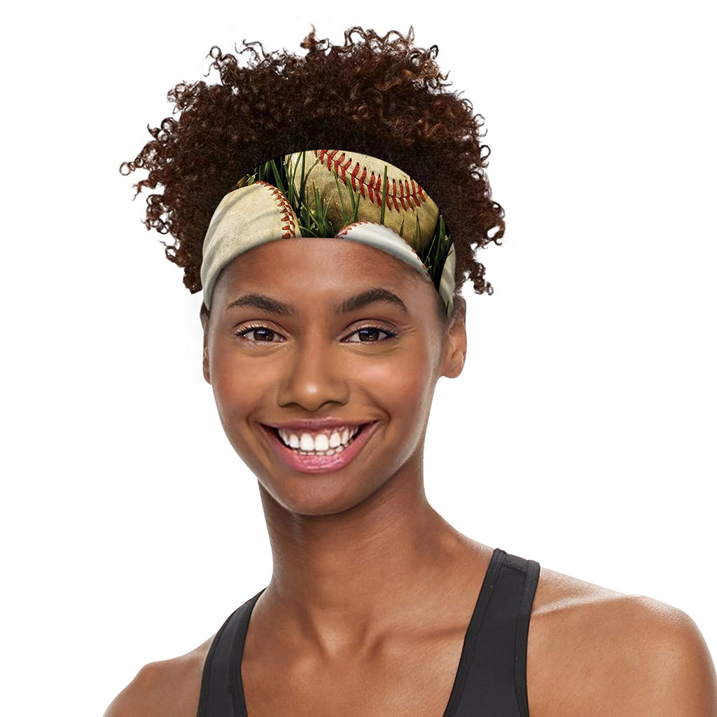 Baseballs On Field Print Sports Headband