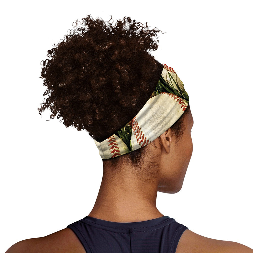 Baseballs On Field Print Sports Headband