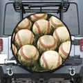 Baseballs On Field Print Tire Cover