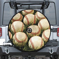 Baseballs On Field Print Tire Cover With Camera Hole