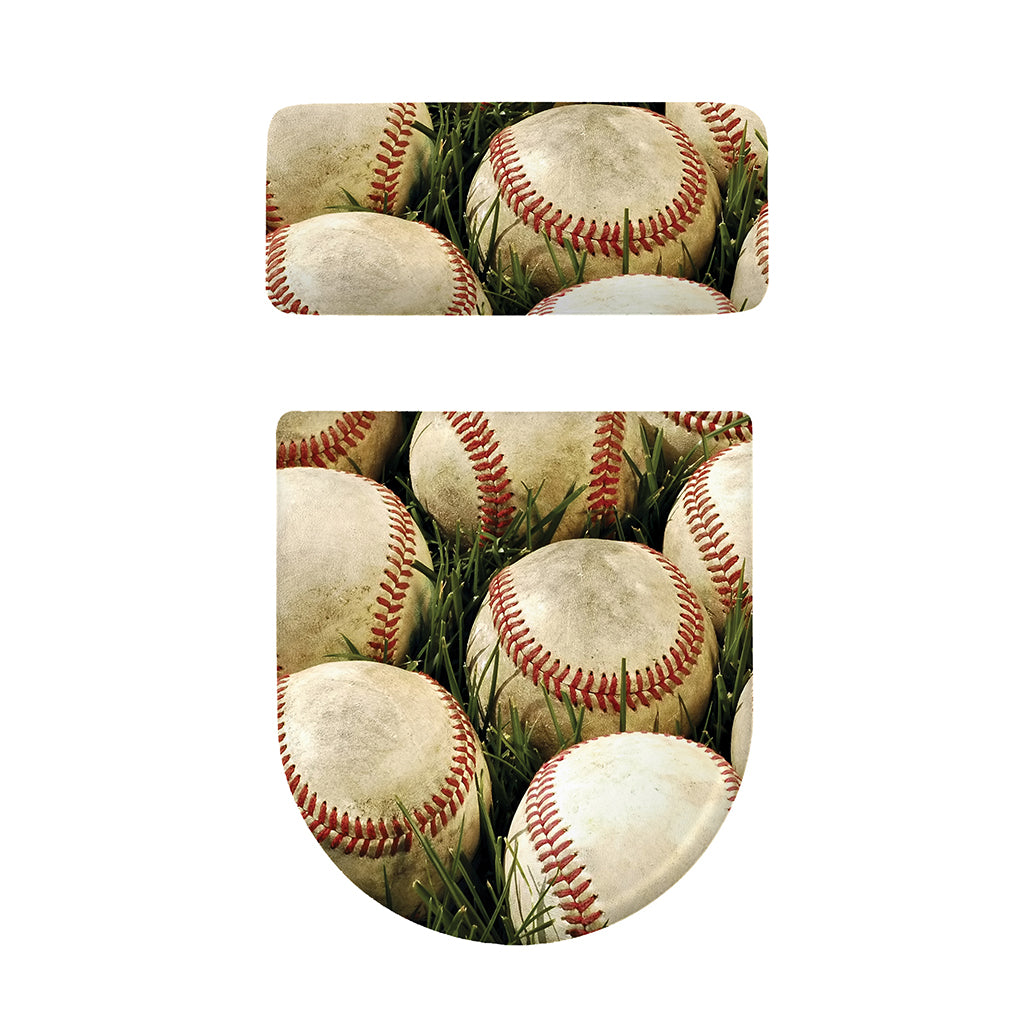 Baseballs On Field Print Toilet Lid And Tank Cover Set