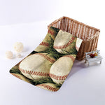 Baseballs On Field Print Towel