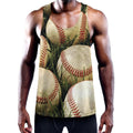 Baseballs On Field Print Men's Workout Tank Top