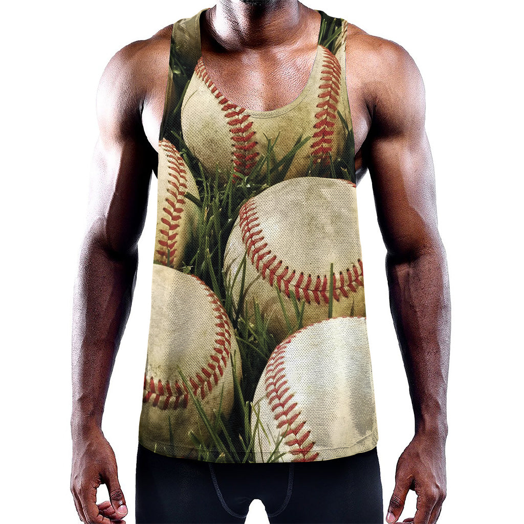 Baseballs On Field Print Training Tank Top