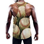 Baseballs On Field Print Training Tank Top