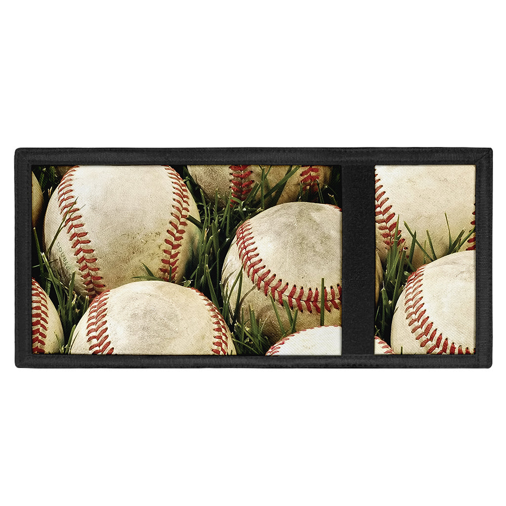 Baseballs On Field Print Trifold Wallet